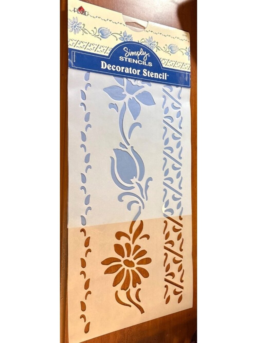 Vintage 1997 Plaid Simply Stencil Decorator Edge Reuseable Stencil #25790Floral